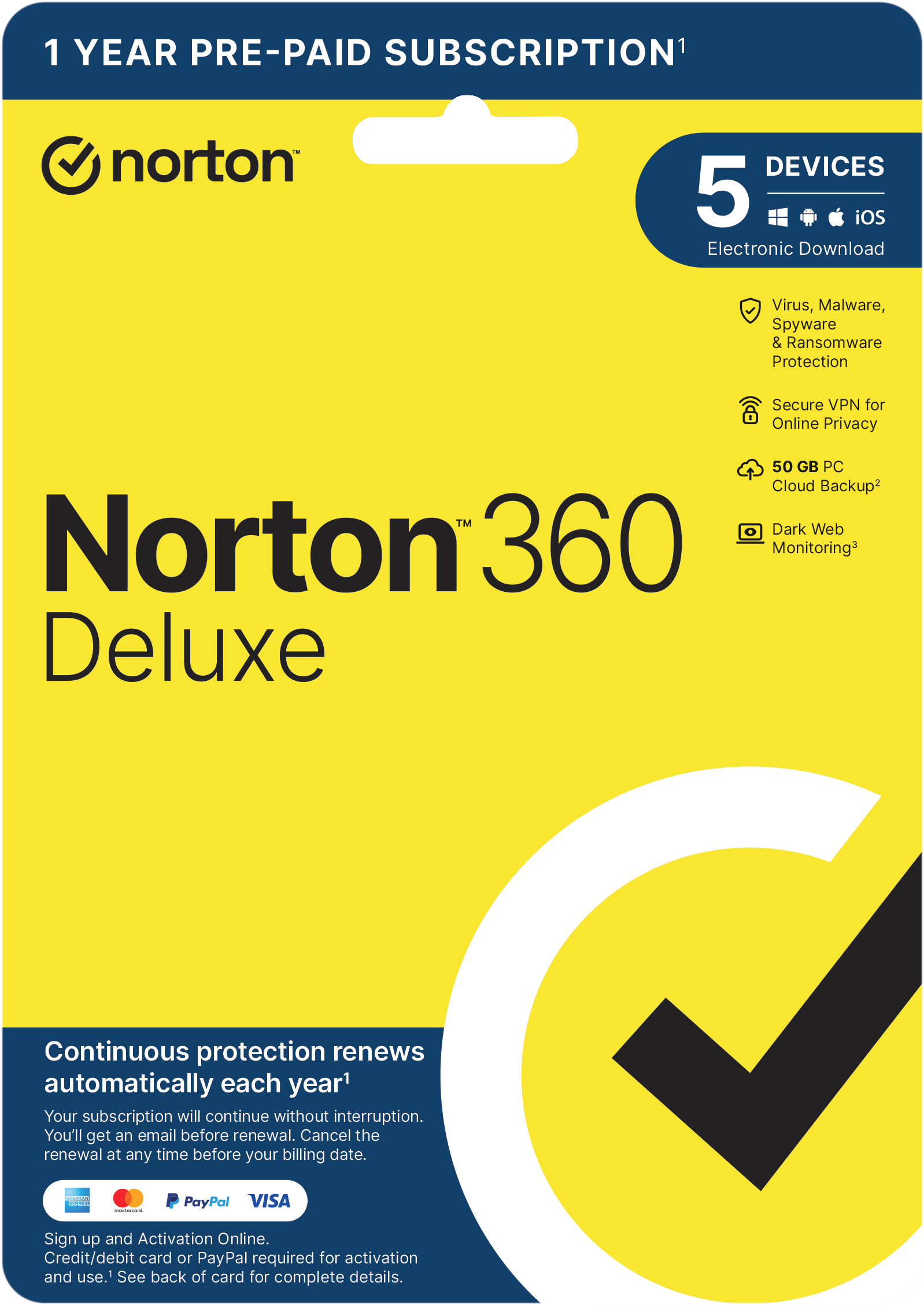 Norton 360 Deluxe 5 devices  CANADA region