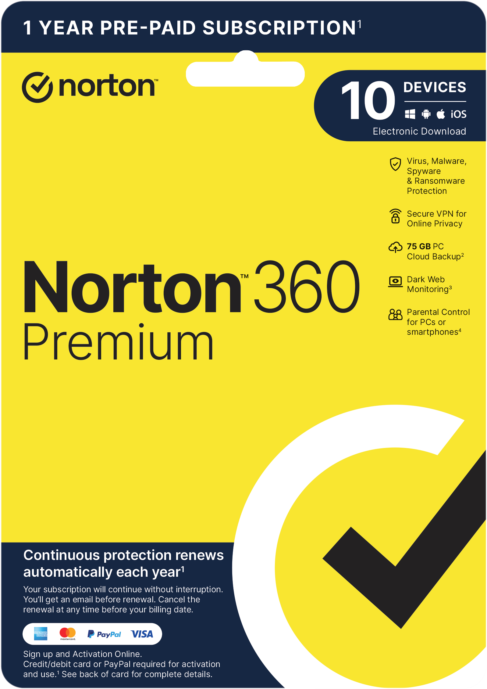 Norton 360 Premium 10 appareils USA